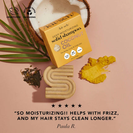 kitsch Coconut Oil Shampoo and Conditioner Set – Deep Moisturizing for Dry Damaged Hair