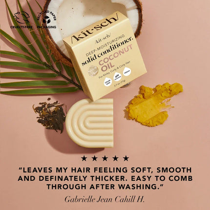 kitsch Coconut Oil Shampoo and Conditioner Set – Deep Moisturizing for Dry Damaged Hair
