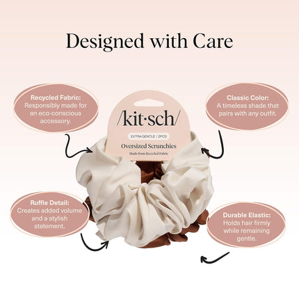 kitsch Cream & Camel Oversized Scrunchies