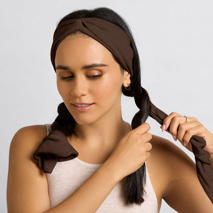 kitsch Chocolate Brown Set & Flow Active Curling Headband