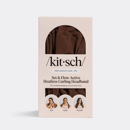 kitsch Chocolate Brown Set & Flow Active Curling Headband