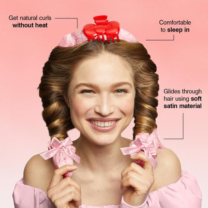 kitsch Hello Kitty x Kitsch XL Satin Heatless Styling & Bow Claw Clip 4pc Set