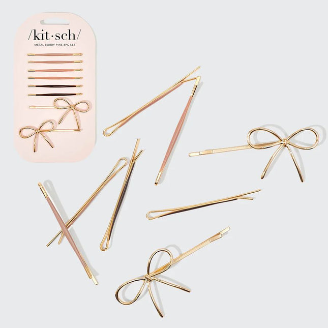 kitsch-metal-enamel-puffy-bow-bobby-pins-8pc-set-rosewood-1