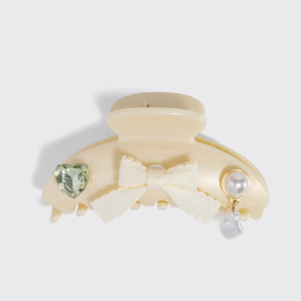 kitsch KitschPop™️ Curved Claw Clip & Charms in Pearlized Cream