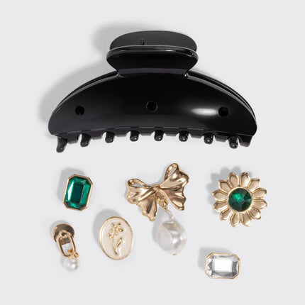 kitsch KitschPop™️ Curved Claw Clip & Charms in Vintage Black