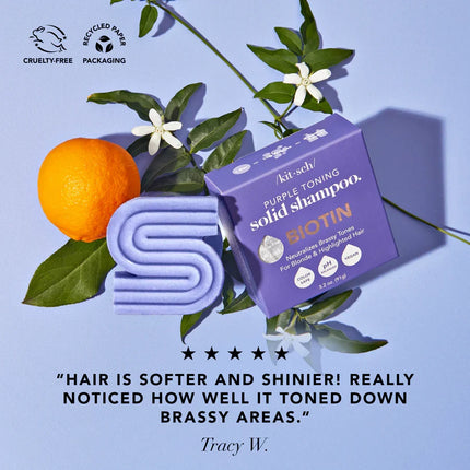 kitsch Purple Toning Shampoo & Conditioner Bar Set For Blondes & Color Treated Hair