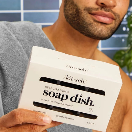 kitsch Self-Draining Soap Dish - Black