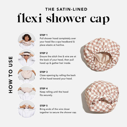 kitsch-terracotta-checker-satin-shower-cap-2