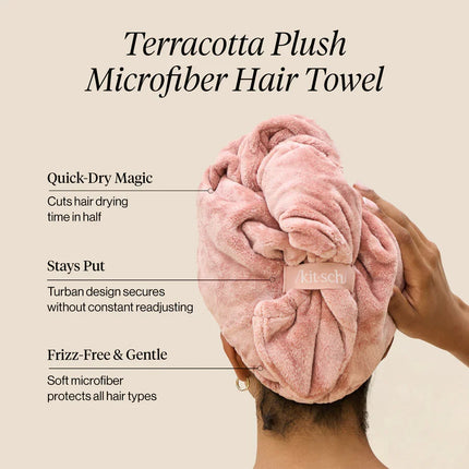 kitsch Terracotta Plush Microfiber Hair Towel Turban (Copy)