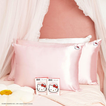 kitsch Kitsch x Hello Kitty Satin Pillowcase in Pink Hello Kitty Face - King