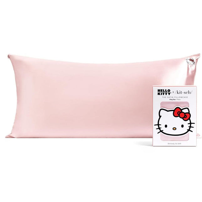 kitsch Kitsch x Hello Kitty Satin Pillowcase in Pink Hello Kitty Face - King