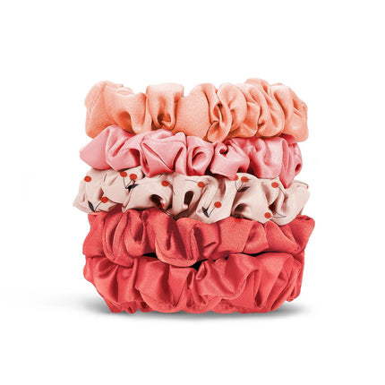 kitsch Cherry Blossom Ruched Satin Scrunchies 5pc Set