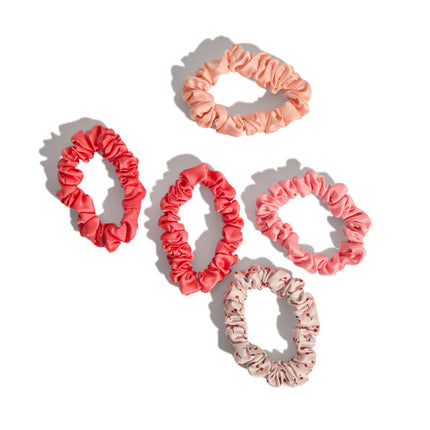 kitsch Cherry Blossom Ruched Satin Scrunchies 5pc Set