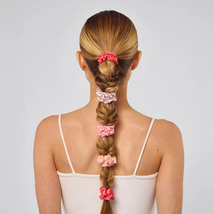 kitsch Cherry Blossom Ruched Satin Scrunchies 5pc Set