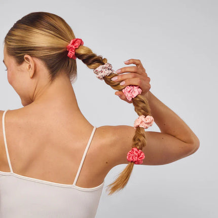 kitsch Cherry Blossom Ruched Satin Scrunchies 5pc Set