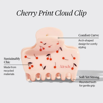 kitsch Cherry Print Cloud Claw Clip - Medium