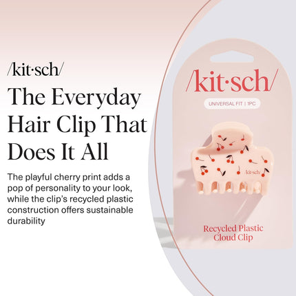 kitsch Cherry Print Cloud Claw Clip - Medium