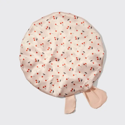 kitsch Cherry Print Oversized Satin Bonnet