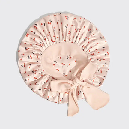 kitsch Cherry Print Oversized Satin Bonnet