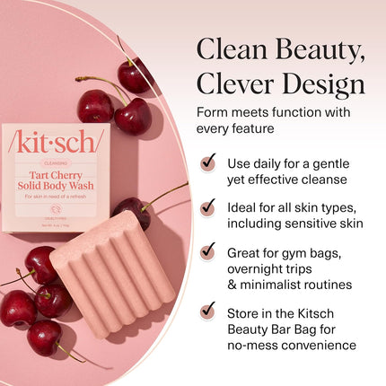 kitsch Cleansing Tart Cherry Solid Body Wash