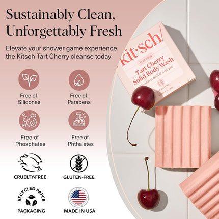 kitsch Cleansing Tart Cherry Solid Body Wash