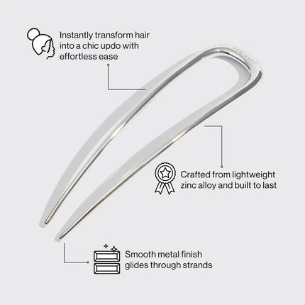 kitsch French Hair Pin - Silver