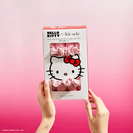 kitsch Kitsch x Hello Kitty XL Heatless Curling Set - Pink Hello Kitty Faces