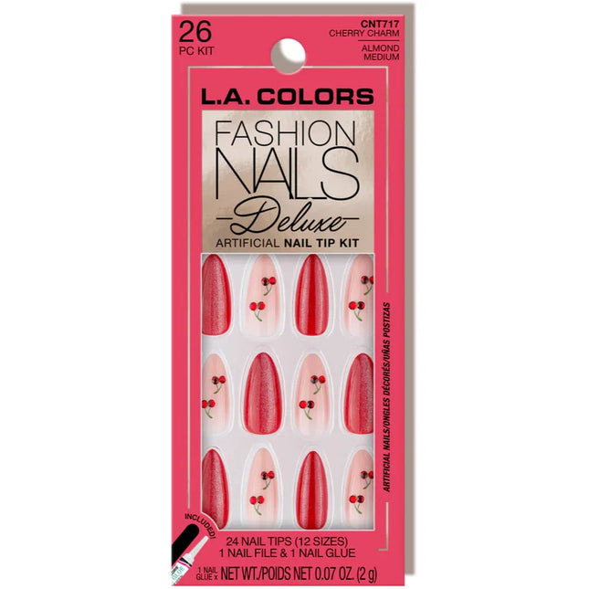 LA Colors Cherry Charm Fashion Nails Deluxe