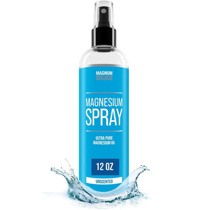 Magnum Solace Magnesium Spray - Pure Magnesium Oil Body Spray, 12 oz