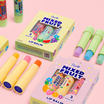 Rude Cosmetics Mixed Fruit Lip Balm Trio - Refreshing Set