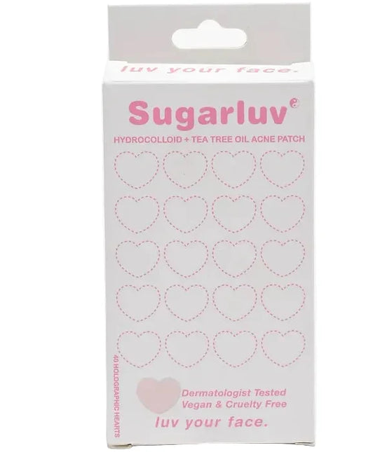 Sugarluv Hydrocolloid + Tea Tree Oil Acne Patches 40ct Holographic Hearts