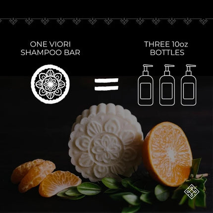 Viori Rice Water Shampoo & Conditioner Bar Set & Bamboo Holder - Citrus Yao | For Oil Control