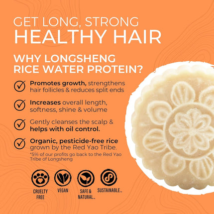 Viori Rice Water Shampoo & Conditioner Bar Set & Bamboo Holder - Citrus Yao | For Oil Control