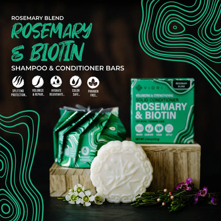 Viori Rosemary & Biotin Shampoo Bar For Weak + Thinning Hair